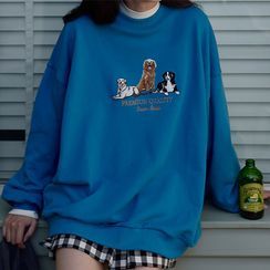 Imayo - Dog Embroidered Sweatshirt