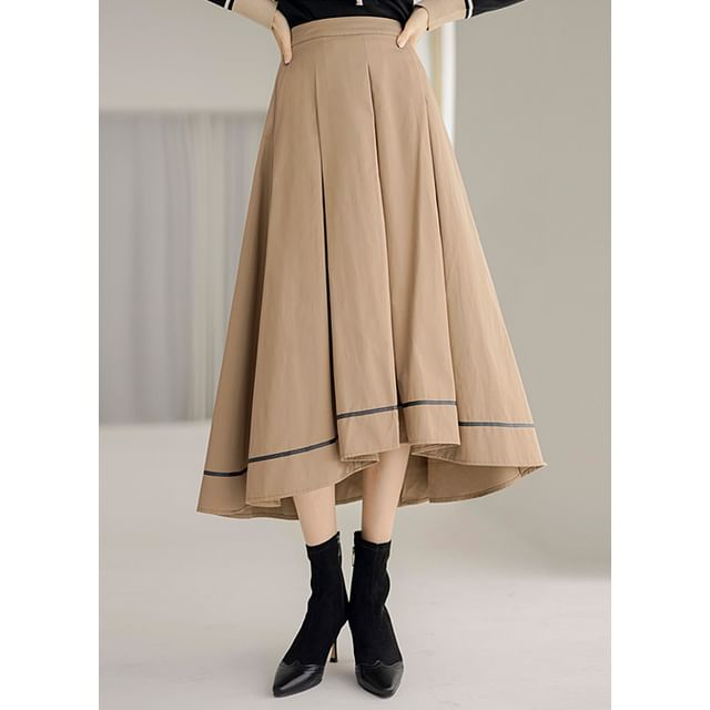 Loose A-Line Pleated Skirt_BDHL7244