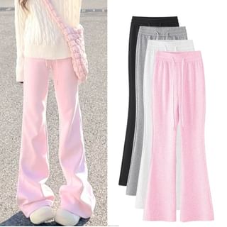 evanesce-High Rise Plain Flared Sweatpants