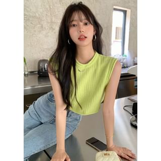 ever after-Sleeveless Loose-Fit Crop Knit Top