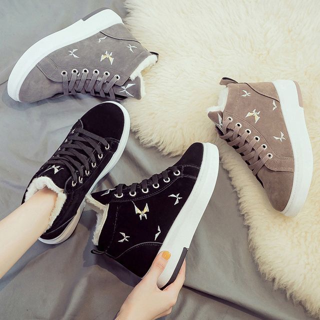 lined high top sneakers