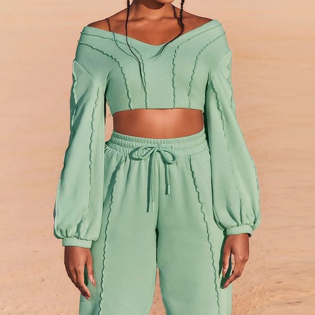 sweatpants and cropped sweatshirt set