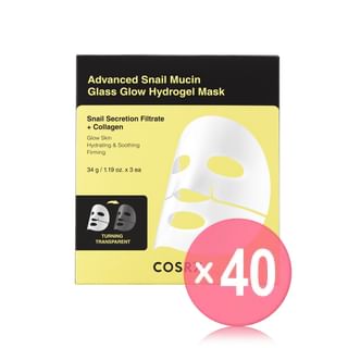 COSRX - Advanced Snail Mucin Glass Glow Hydrogel Mask Set (x40) (Bulk Box)