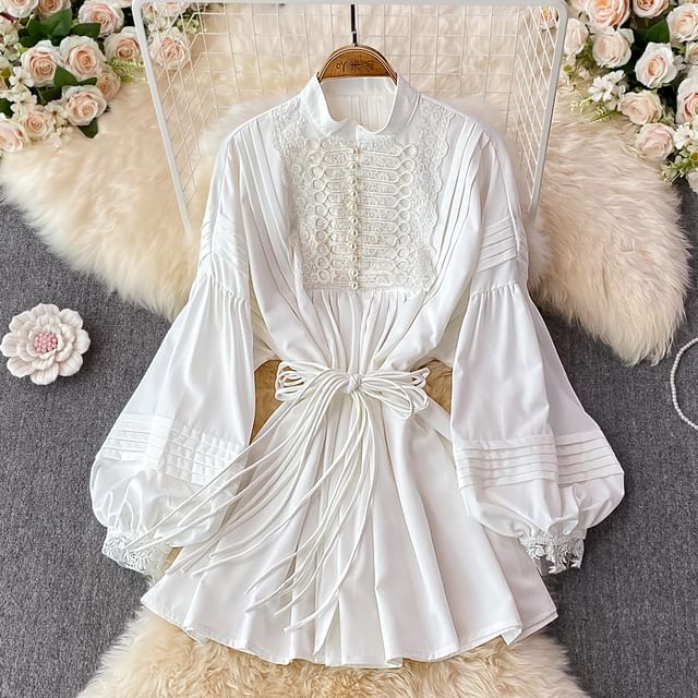sachin and babi light blue dress Floral Print Open Shoulder Lantern Sleeve Dress -Perfect Summer Vacati –  Canary Houze
