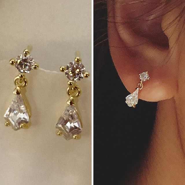 Phoenoa-925 Sterling Silver Rhinestone Drop Earring