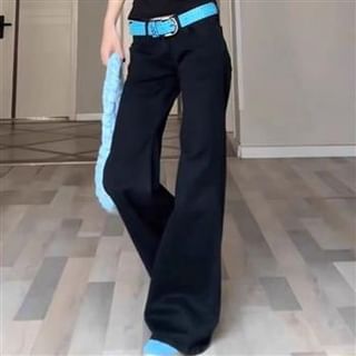 Everose-Low Waist Plain Flared Jeans