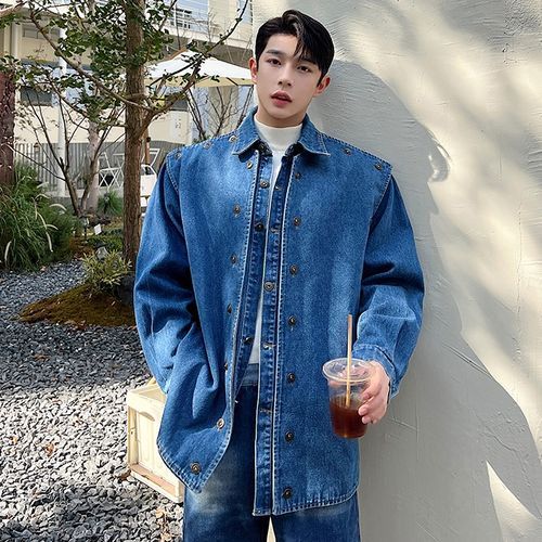 Washed Button Up Denim Jacket