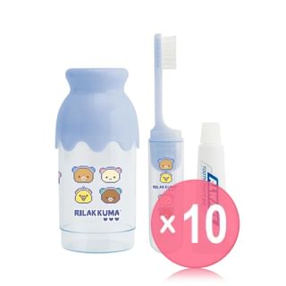 San-X - Rilakkuma Toothbrush Set Blue 10pcs Bundle Set