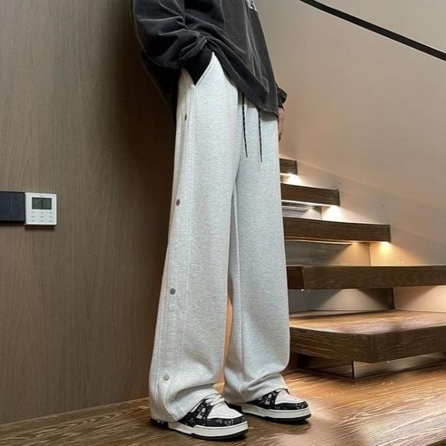 Kimeya-High Waist Plain Wide Leg Pants