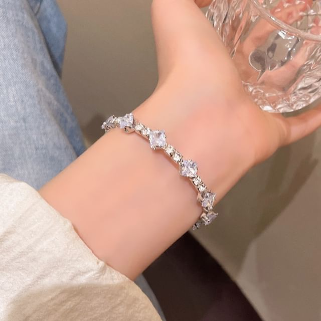 LIVSIA-Rhinestone Open Bracelet