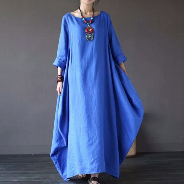 Everose-34-Sleeve Midi A-Line Dress