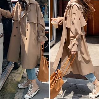 Ango Hooded Midi Double-Breasted Trench Coat