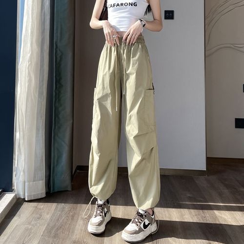 Wide-Leg Cargo Parachute Pants