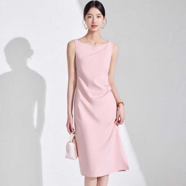 Princess Min-Elbow-Sleeve V-Neck Plain Single-Button Blazer Sleeveless Crew Neck Sheath Dress Dress Pants