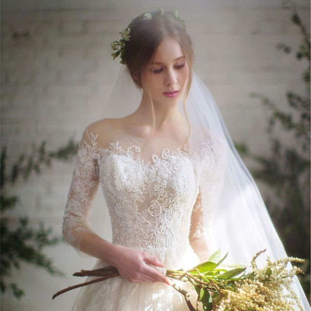 DreesHouse-34-Sleeve Lace A-Line Wedding Gown