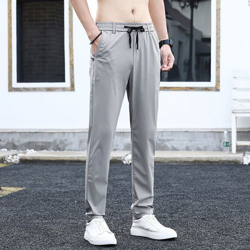 LuJillo - Elastic Waist Plain Drawstring Tapered Pants | YesStyle