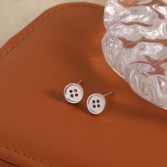 Jael-Button Alloy Earring