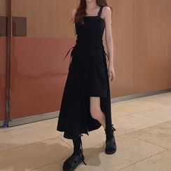 Dute - Irregular Hem Sleeveless Midi A-Line Dress Dute - Irregular Hem Sleeveless Midi A-Line Dress