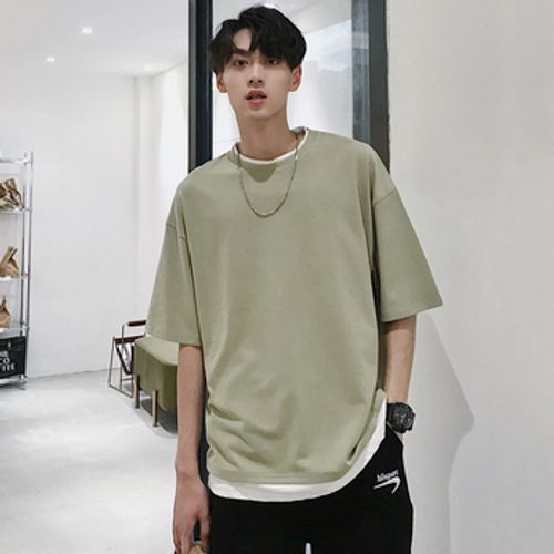 Tonni's - Mock Two-Piece Elbow-Sleeve T-Shirt | YesStyle