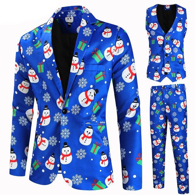 Sheck - Christmas Print Single-Button Blazer / Vest / Mid Rise Tapered Dress  Pants / Set | YesStyle