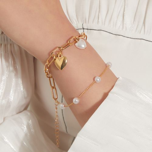 Gold Layered Heart Charm Bracelet