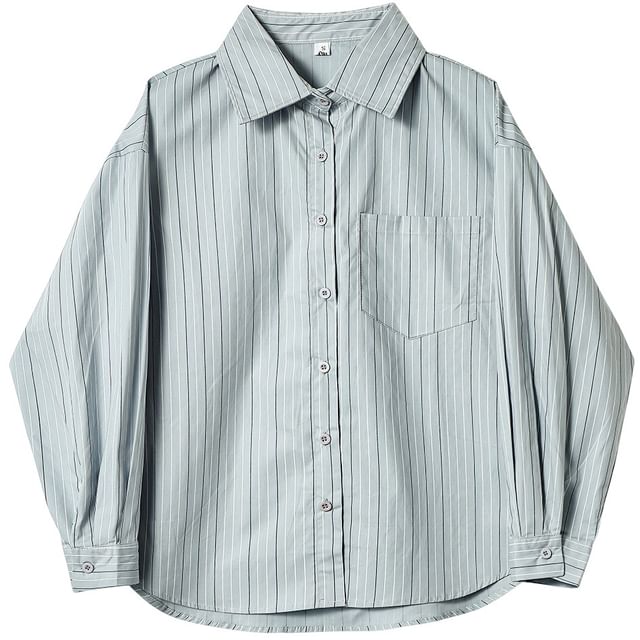 Lady Jean-Striped Button-Up Shirt