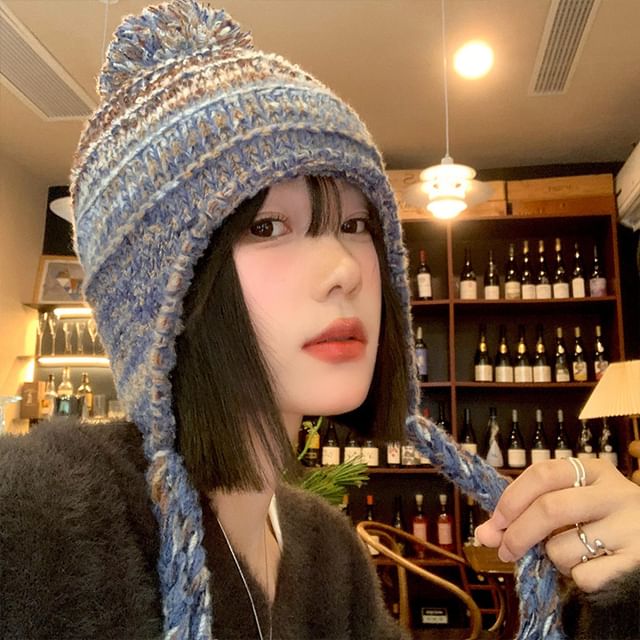 Sparktage-Pom Pom Knit Trapper Hat