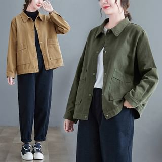 Supernova Collar Plain Shacket Sale