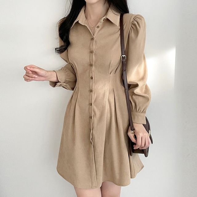 fitted lace wedding dress EZAPINE Womens Striped Shirt Mini Dress Long Sleeve Collared Ruffle Hem  Button Up Tunic Flowy Swing Dresses Green at Amazon Women's Clothing store main image 0