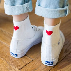 Kaffi - Socken mit Herzchen bedruckt Kaffi - Socken mit Herzchen bedruckt