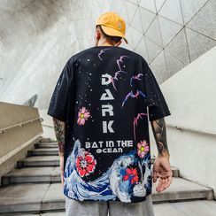 UIXX - 潑墨印花短袖T恤 UIXX - 潑墨印花短袖T恤