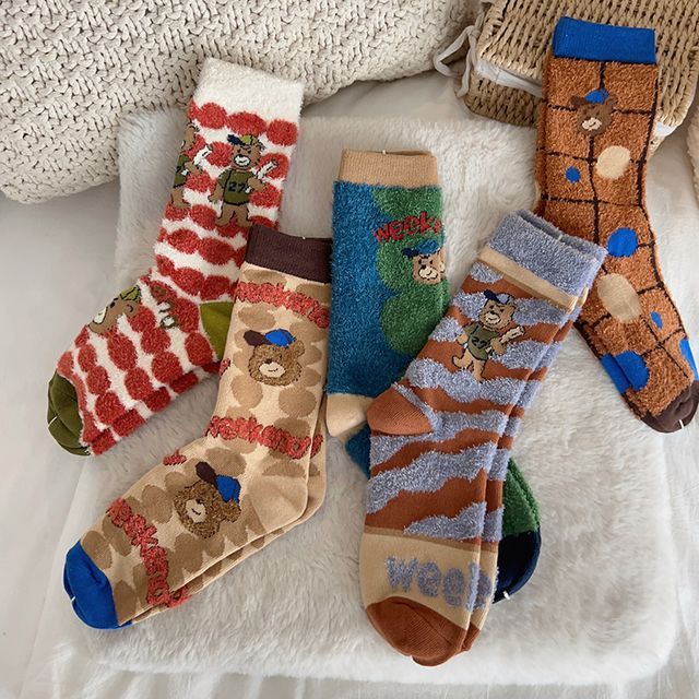 Socka - Cartoon Terry Socks in 5 Colors | YesStyle