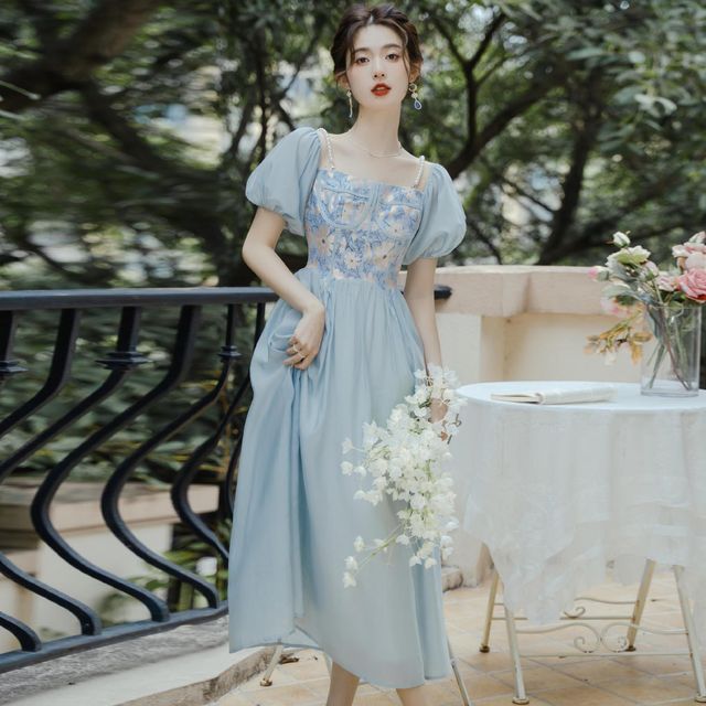 knee length dresses for ladies Maxime Pearl Straps Maxi Dress main image 0