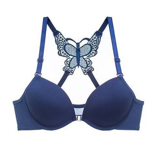 Osomio - Butterfly Back Bra / Lace Panel Panty / Set