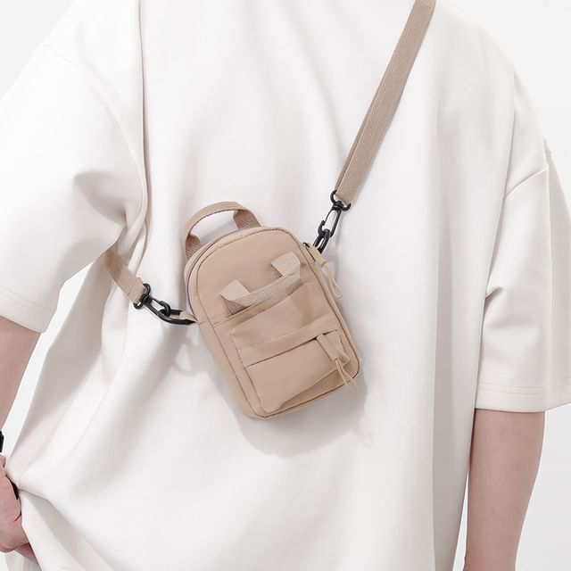 Skyglow-Plain Top Handle Mobile Nylon Pouch