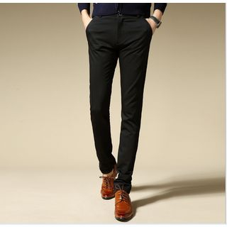 plain slim fit long pants