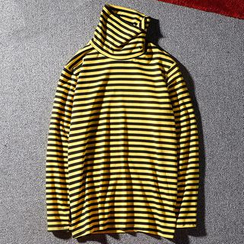 Rampo - Striped Turtleneck T-Shirt Rampo - Striped Turtleneck T-Shirt