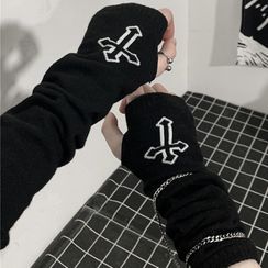 Banash(バナッシュ) - Cross Jacquard Long Gloves