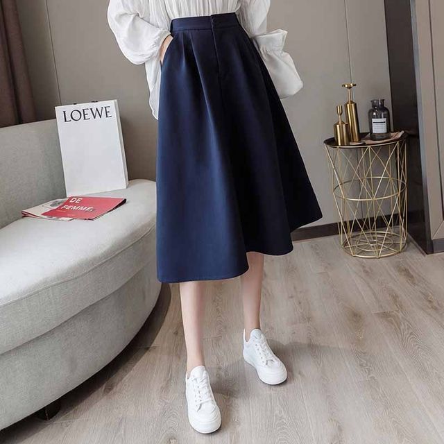 Romarin A-Line Midi Skirt YesStyle