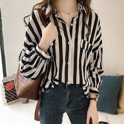 Arroba - Long-Sleeve Striped Shirt | YesStyle