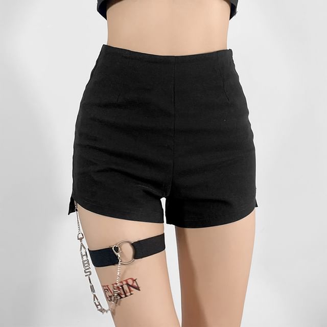 Sugarcoat-Set High Waist Plain Hot Pants Garter