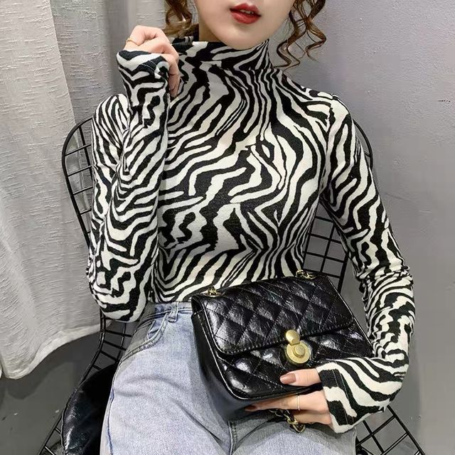 Zebra turtleneck sale