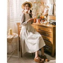 GOROKE - Tie-Side Long Pinafore Dress GOROKE - Tie-Side Long Pinafore Dress
