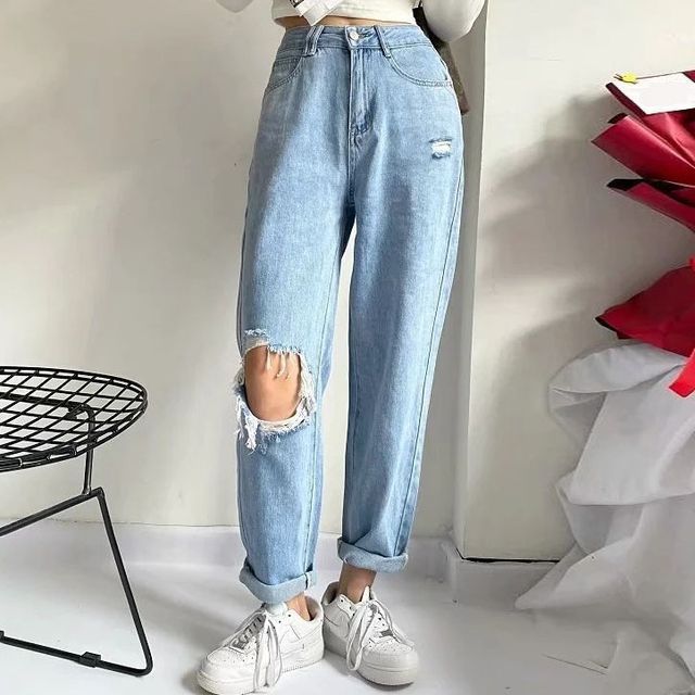 Seventh Snow - Distressed Straight Leg 