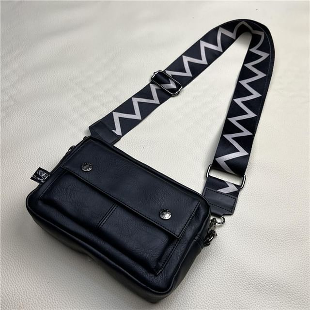 BagBuzz-Multi-Pocket Faux Leather Crossbody Bag