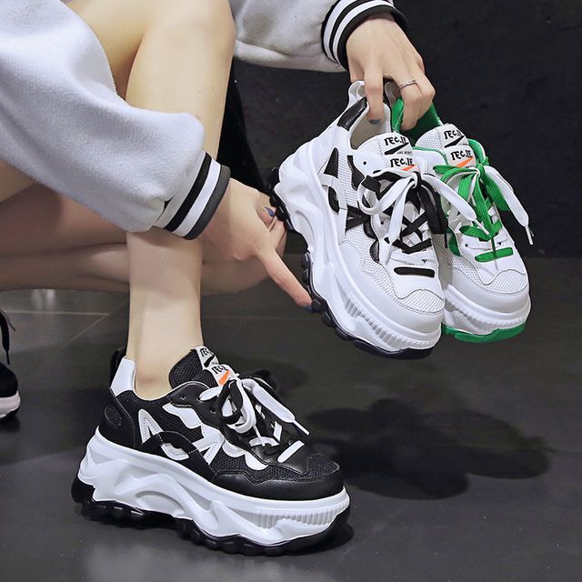 Sleeko - Two-Tone Platform Chunky Sneakers | YesStyle