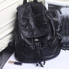 Annmuu - Genuine-Leather Flap Backpack Annmuu - Genuine-Leather Flap Backpack