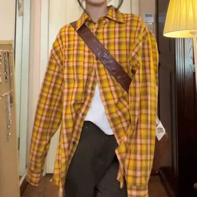 Yako-Long-Sleeve Plaid Shirt