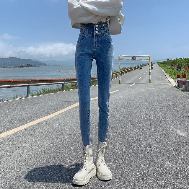 Denimot-High Waist Skinny Jeans