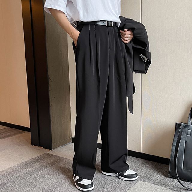 slim fit dress slacks Self Sizer Dress Pants for Men